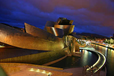 Top Ten Reasons to Study Abroad in Spain - The Guggenheim at night in Bilbao
